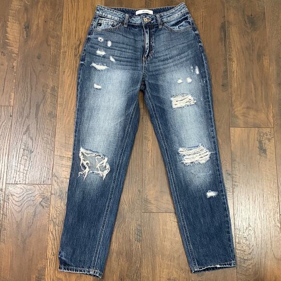 KanCan Beatrice Ultra High Rise Distressed/Ripped Boyfriend Jeans - Picture 2 of 7
